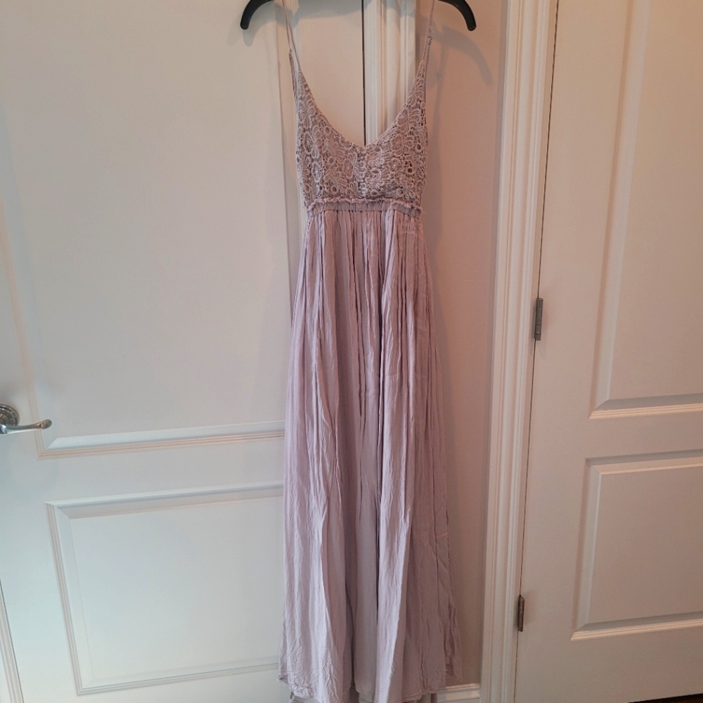 NWT Tan / Grey Medium Backless Maxi Dress